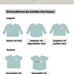 SPARPAKET (3Ebooks) DIN A0 & BEAMER Basicline Sweater 69-170cm Longsleeve, Shirt, BESONDERES PASSFORMSYSTEM - Sewando