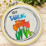 Hallo Frühling | SVG, DXF & PNG Plotterdatei, Laserdatei - Sewando
