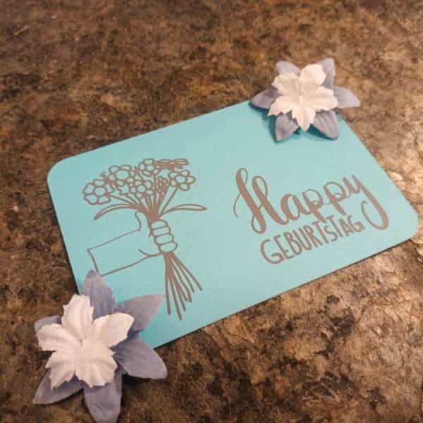 Happy Geburtstag Blumenstrauß | SVG, DXF & PNG Plotterdatei, Laserdatei - Sewando