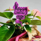 Happy Geburtstag Blumenstrauß | SVG, DXF & PNG Plotterdatei, Laserdatei - Sewando