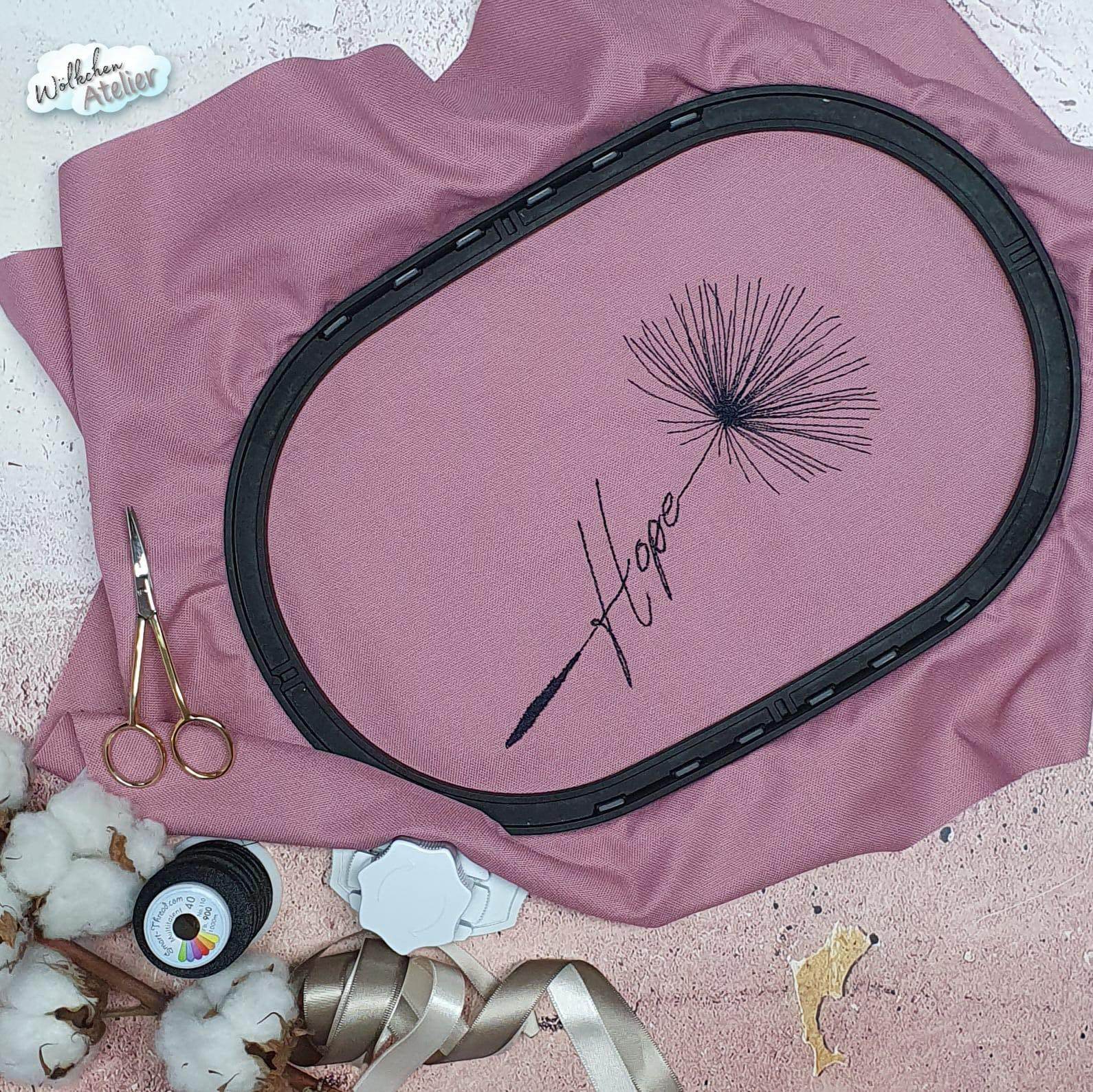 Hope – zarte Pusteblume mit Botschaft für deine Stickmaschine - Sewando