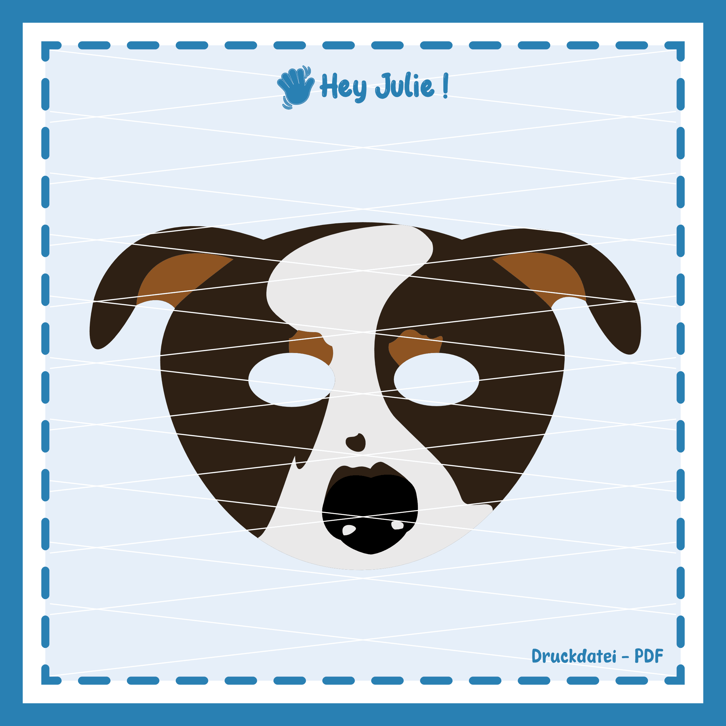 Näh- und Bastelvorlage Hunde Maske - Sewando