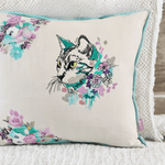 Katzenkopf mit floraler Umrahmung im Doodle-Stil für deine Stickmaschine - Sewando