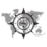 Kompass mit Erde | SVG, DXF, PNG Plotterdatei, Laserdatei - Sewando