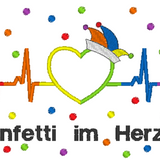 Stickdatei - Spruch "Konfetti im Herzen"