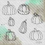 Kürbisse | SVG, DXF & PNG Plotterdatei, Laserdatei - Sewando