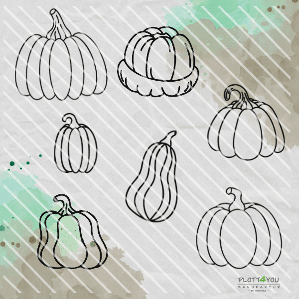 Kürbisse | SVG, DXF & PNG Plotterdatei, Laserdatei - Sewando