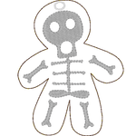 Stickdatei - Anhänger Halloween (Skelett, Voodoo-Puppe, Monster) - Sewando