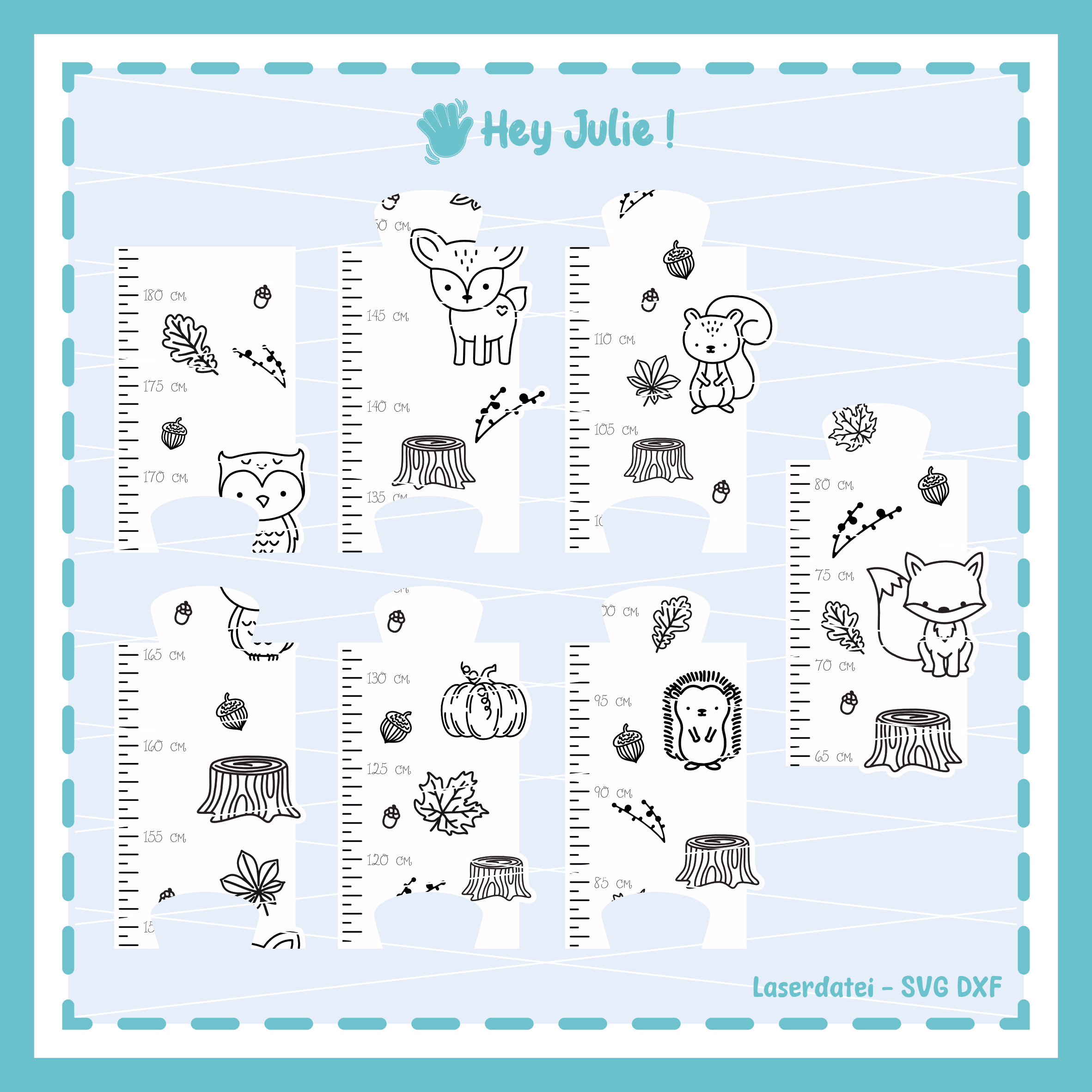 Laserdatei Waldtiere Messlatte - Sewando