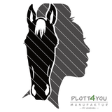 Pferdefrau | SVG, DXF, PNG Plotterdatei, Laserdatei - Sewando