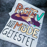 Positiv Müde | SVG, DXF, PNG Plotterdatei, Laserdatei - Sewando