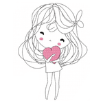 Mädchen mit Herz Stickdatei – einfach zum Verlieben für deine Stickmaschine - Sewando