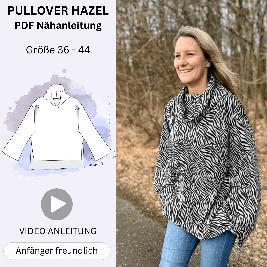 Nähanleitung HAZEL - Kuschel Pullover mit Rollkragen - Gr. 34-44 - Sewando