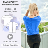 Schnittmuster Bluse PEONY - mit Knopfleiste im Rücken | Gr. 34-56 (PDF) - Sewando