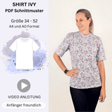 Schnittmuster T-Shirt IVY - Basic Shirt, Unisex, Kurzarm | Gr. 34-52 (PDF) - Sewando