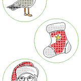 Stickdatei - Untersetzer Single Line Advent (24 Dateien) - Sewando