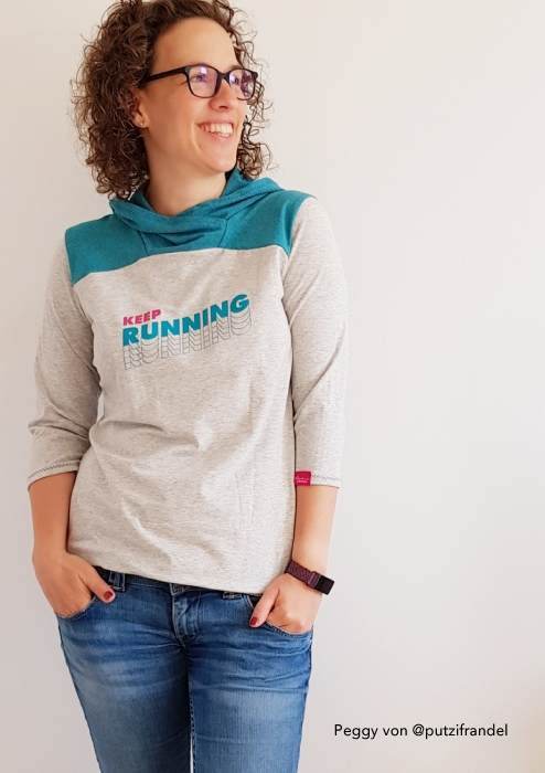 Schnittmuster Shirt Sporty Gr. 34-50 Kapuze und Rundausschnitt - Sewando