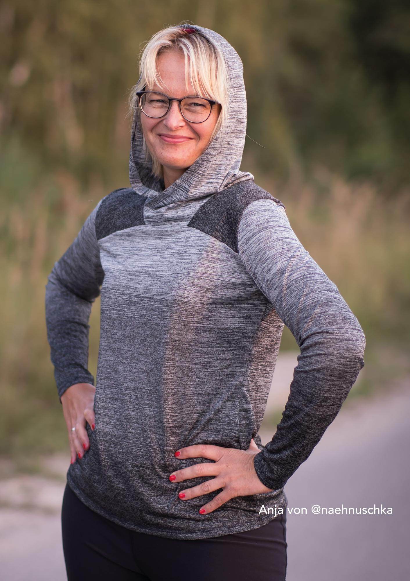 Schnittmuster Shirt Sporty Gr. 34-50 Kapuze und Rundausschnitt - Sewando