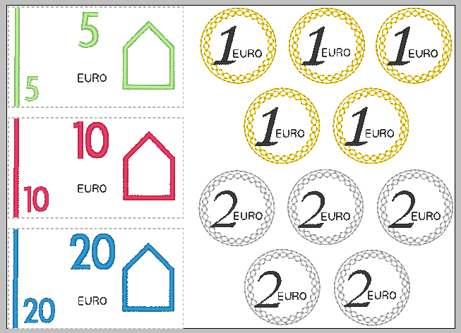 Stickdatei - Spielgeld - Sewando