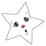 Stickdatei - 6 Sterne mit Gesicht (ITH und Doodle) - Sewando