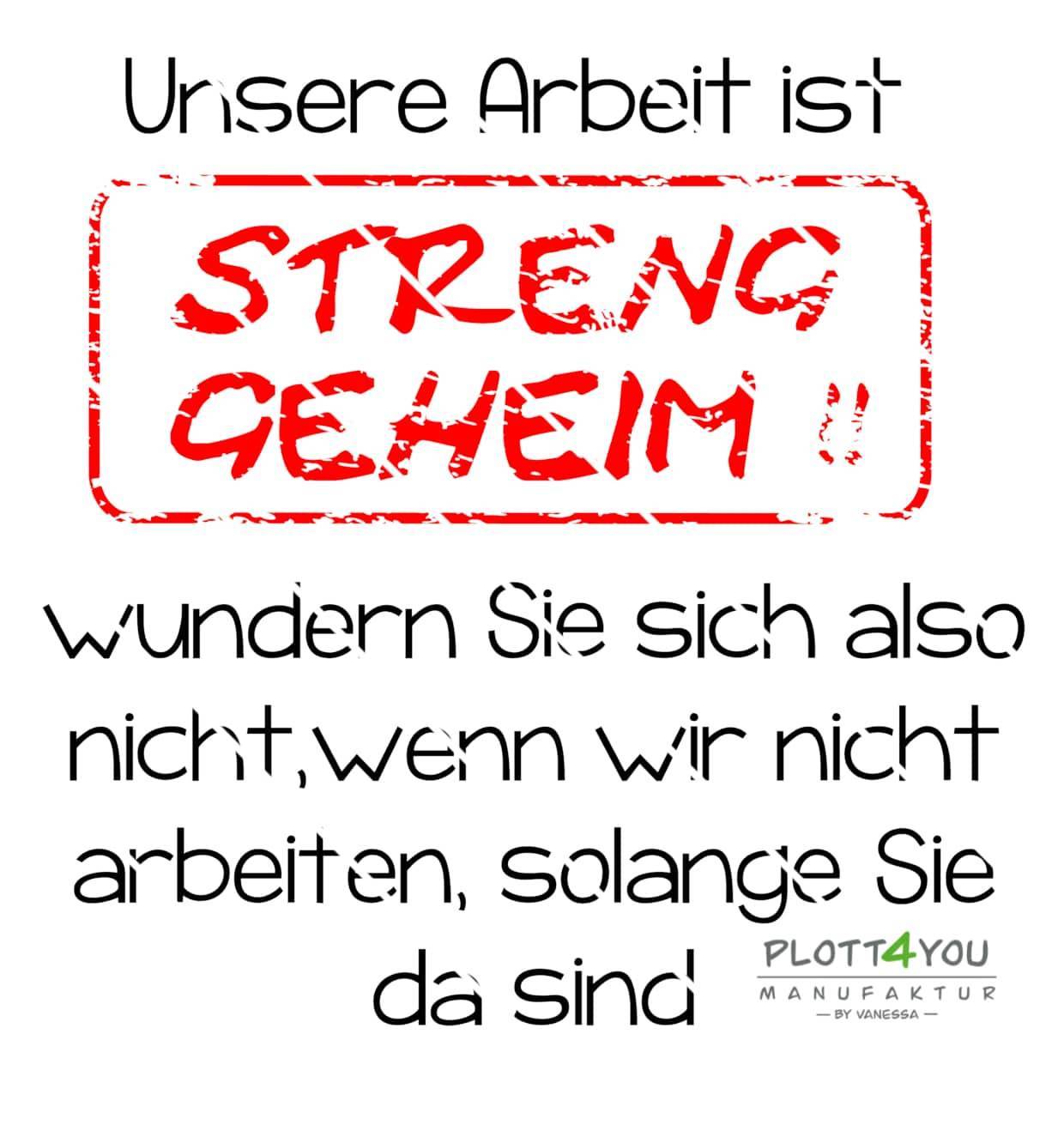 Streng geheim! | SVG, DXF, PNG Plotterdatei, Laserdatei - Sewando