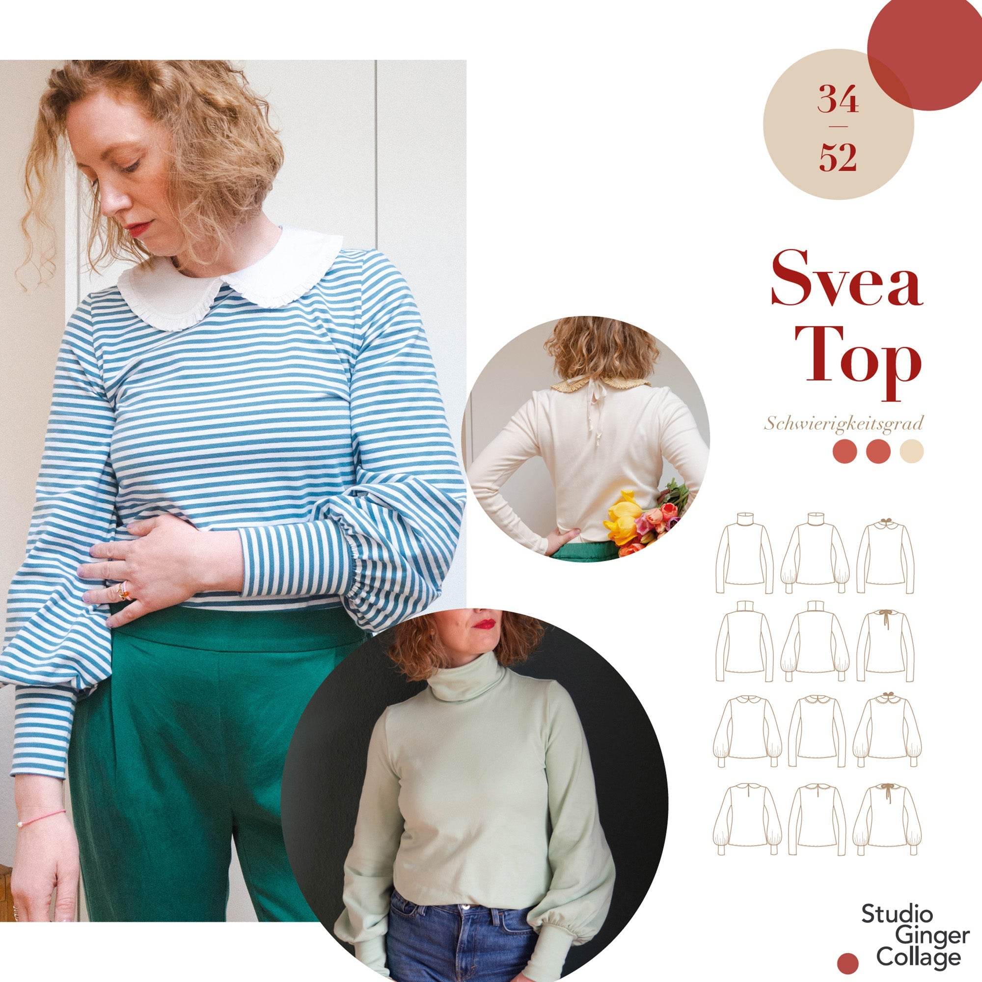 Svea Top 34 -52 Schnittmuster-Baukasten mit Anleitung - Sewando