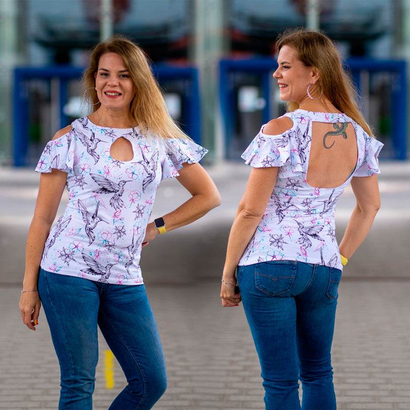 Niela's Schnibbelstück - Schnittmuster Shirt mit Cutouts, Kleid, Gr. 32-54 : - Sewando