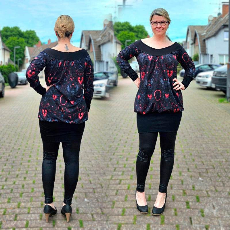 Niela's Entfaltung - Schnittmuster Shirt, Kleid in den Größen 32-54 - Sewando