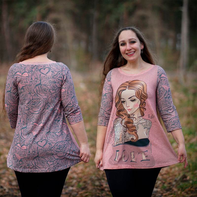 Niela's Fantasia - Schnittmuster Pullover, Tunika, Shirt, Kleid Größen 32-54 : - Sewando