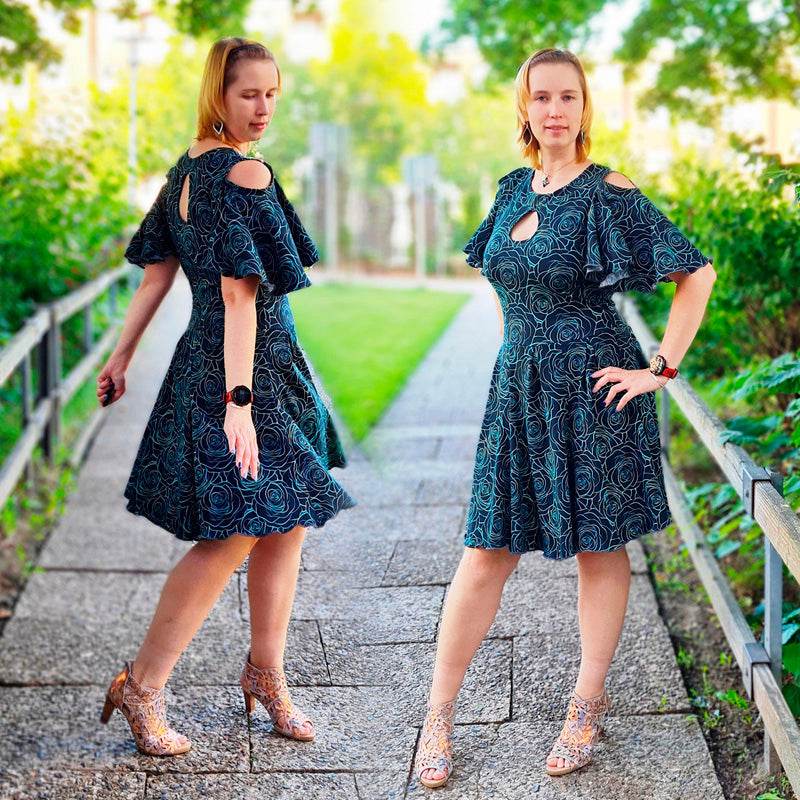 Niela's Schnibbelstück - Schnittmuster Shirt mit Cutouts, Kleid, Gr. 32-54 : - Sewando