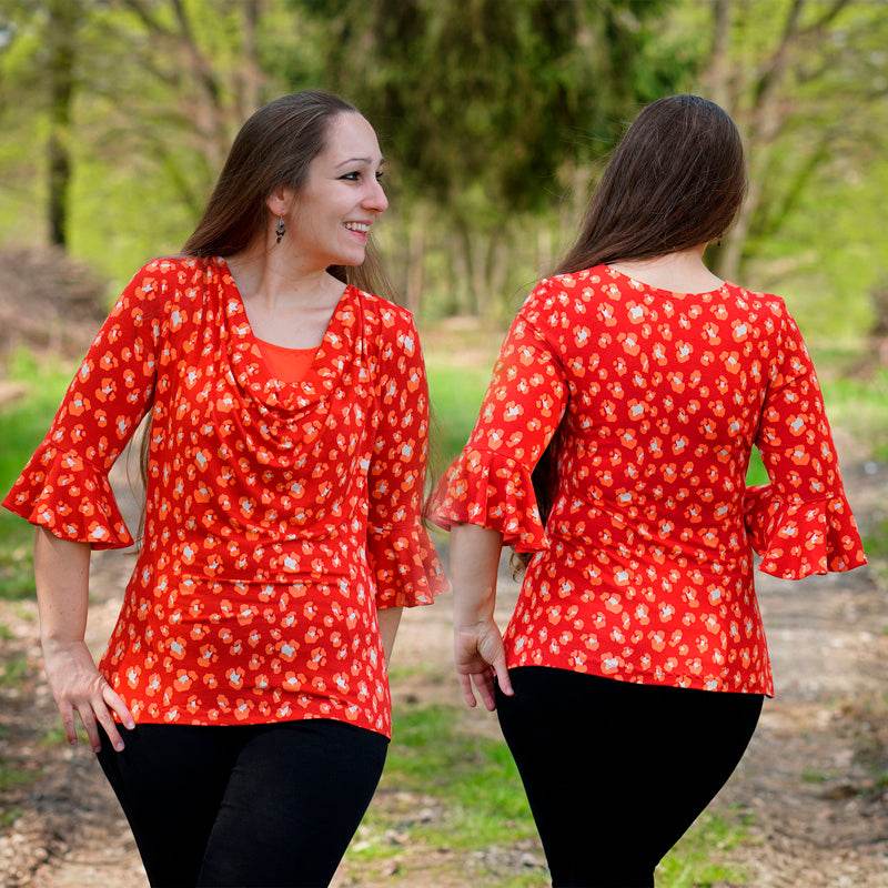 Niela's Wasserfall - Schnittmuster Shirt, Tunika, Kleid in den Größen 32-54 : - Sewando