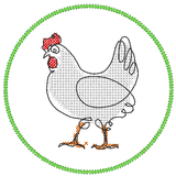 Stickdatei 16 Untersetzer Ostern - Single Line - Sewando