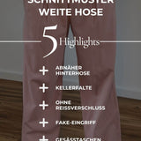 Weite Hose mit oder ohne Kellerfalte und Gummibund in S-XL - Sewando