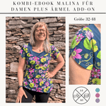 Kombipaket Malina Damen PLUS Add on– Schnittmuster Shirt, Longshirt & Kleid Gr. 32–48 - Sewando