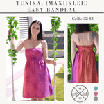 Schnittmuster Tunika, (Maxi)Kleid Easy Bandeau für Damen Größe 32-48 - Sewando