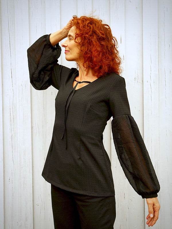 Schnittmuster ALEXANE Bluse, Kleid - für Webware mit Ärmelvariationen Gr. 34-54 - Sewando