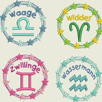 Stickdatei Sternzeichen Horoskop Button Set 561/1 - Sewando