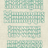 Stickdatei Schrift Triad Doodle ca. 95mm Set 987 Applikation - Sewando