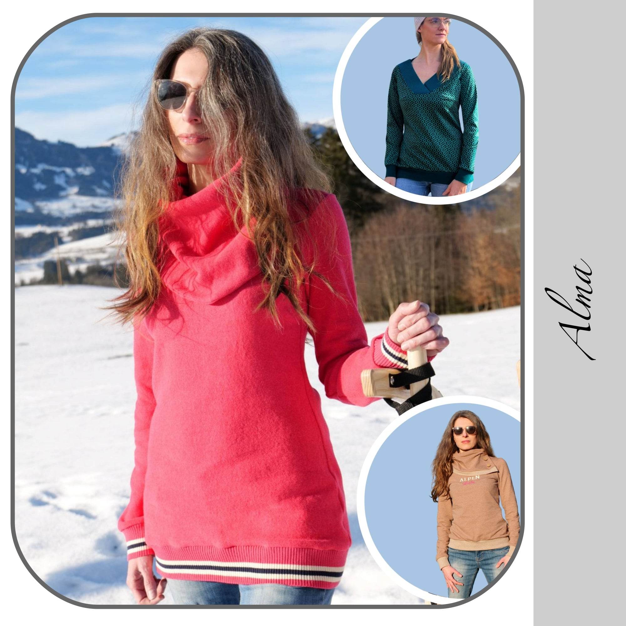 Alma - Pulli-Sweater - EBOOK - 32-46 Schnittmuster - Sewando