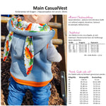 Main CasualVest - Kinderweste mit Kragen / Kapuze und Ohrenoption - Gr. 68-134 - Sewando