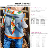 Main CasualVest - Kinderweste mit Kragen / Kapuze und Ohrenoption - Gr. 68-134 - Sewando