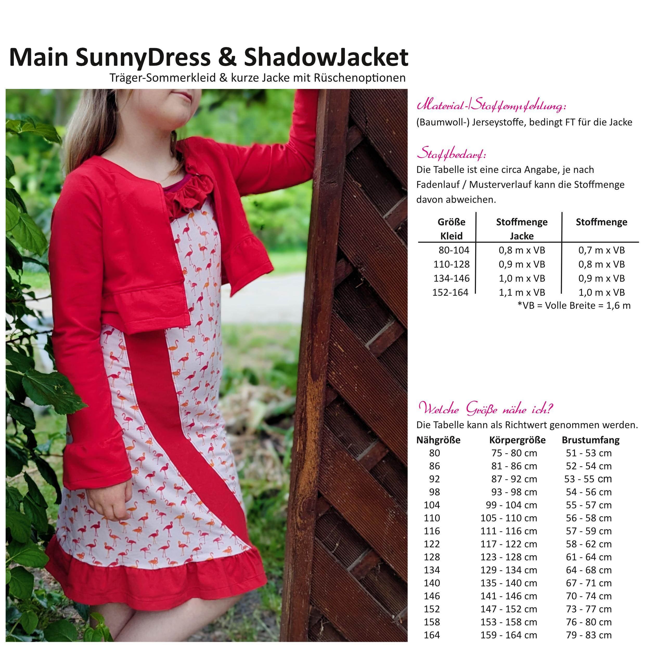 Kombi-Schnittmuster Main SunnyDress & Main ShadowJacket - Trägerkleid und Kurzjacke - Größe 80-164 - Sewando