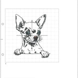 Stickdatei Applikation Chihuahua "Aage"  - realistisch - FÜR HELLE & DUNKLE STOFFE