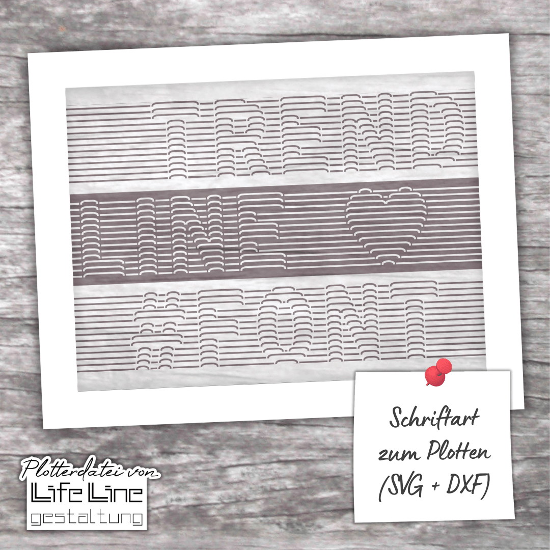 Schriftart TRENDLINE für Plotter svg + dxf - Sewando