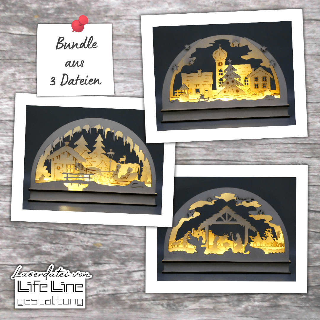 Lasercut-Dateien-Bundle SCHWIBBOGEN svg - Sewando