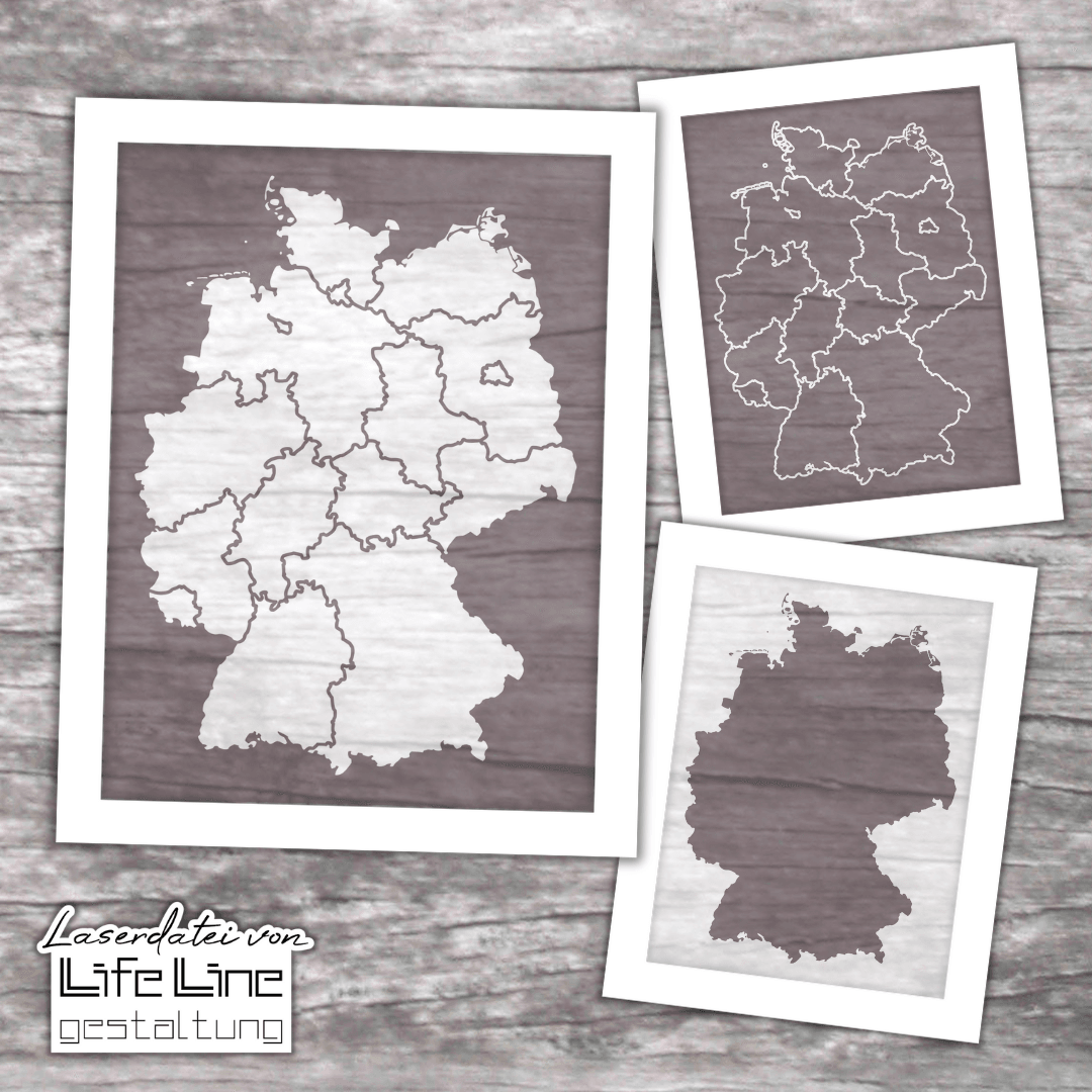 Laserdatei & Plotterdatei DEUTSCHLANDKARTE svg+dxf - Sewando