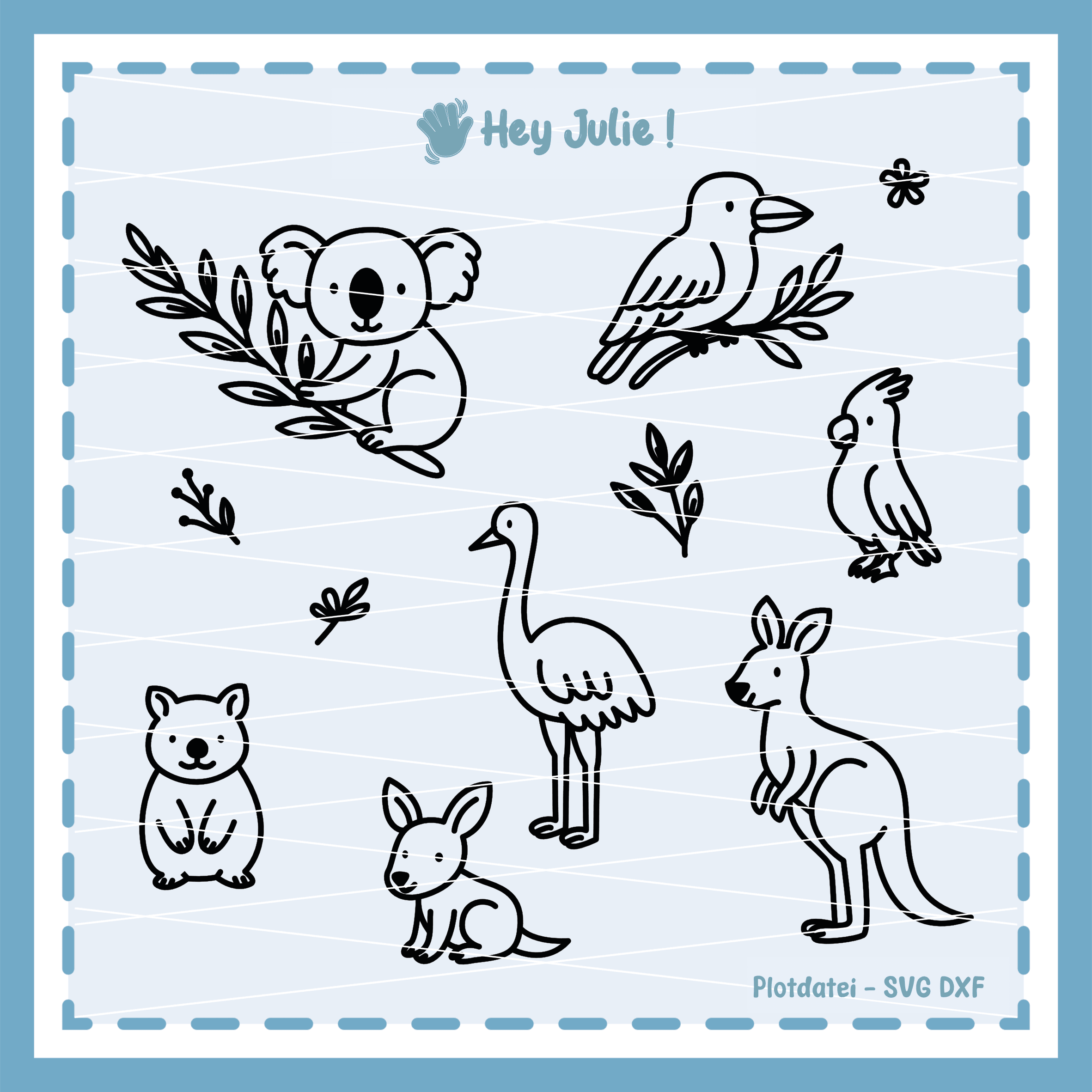 Plotter- Laserdatei Australiens Tiere - Sewando