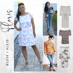 Schnittmuster Bluse / Kleid FLORIS Gr. 34-48 : - Sewando