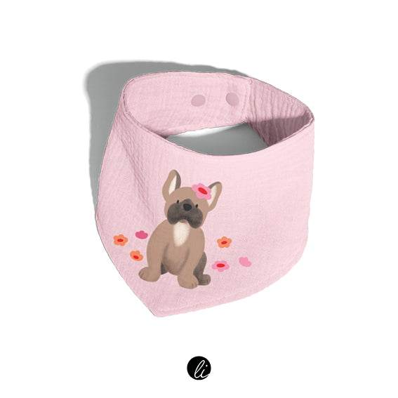 Bügelbild-Design – französische Bulldogge mit Blumen - Sewando