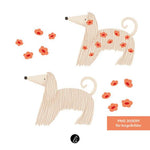 Bügelbild-Design – afghanischer Windhund mit Blumen - Sewando